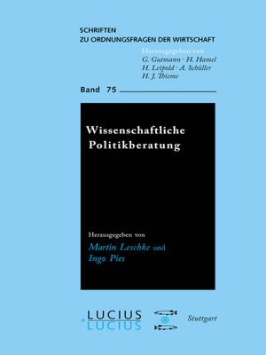 cover image of Wissenschaftliche Politikberatung